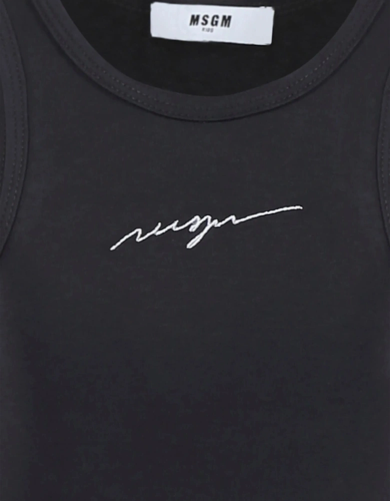 Girls Interlock Light Dress in Black
