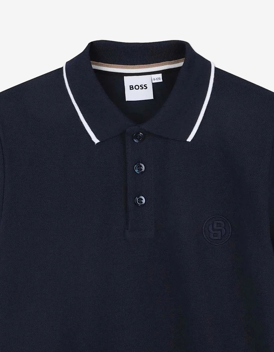 BOSS Boys Double B Polo Shirt in Navy