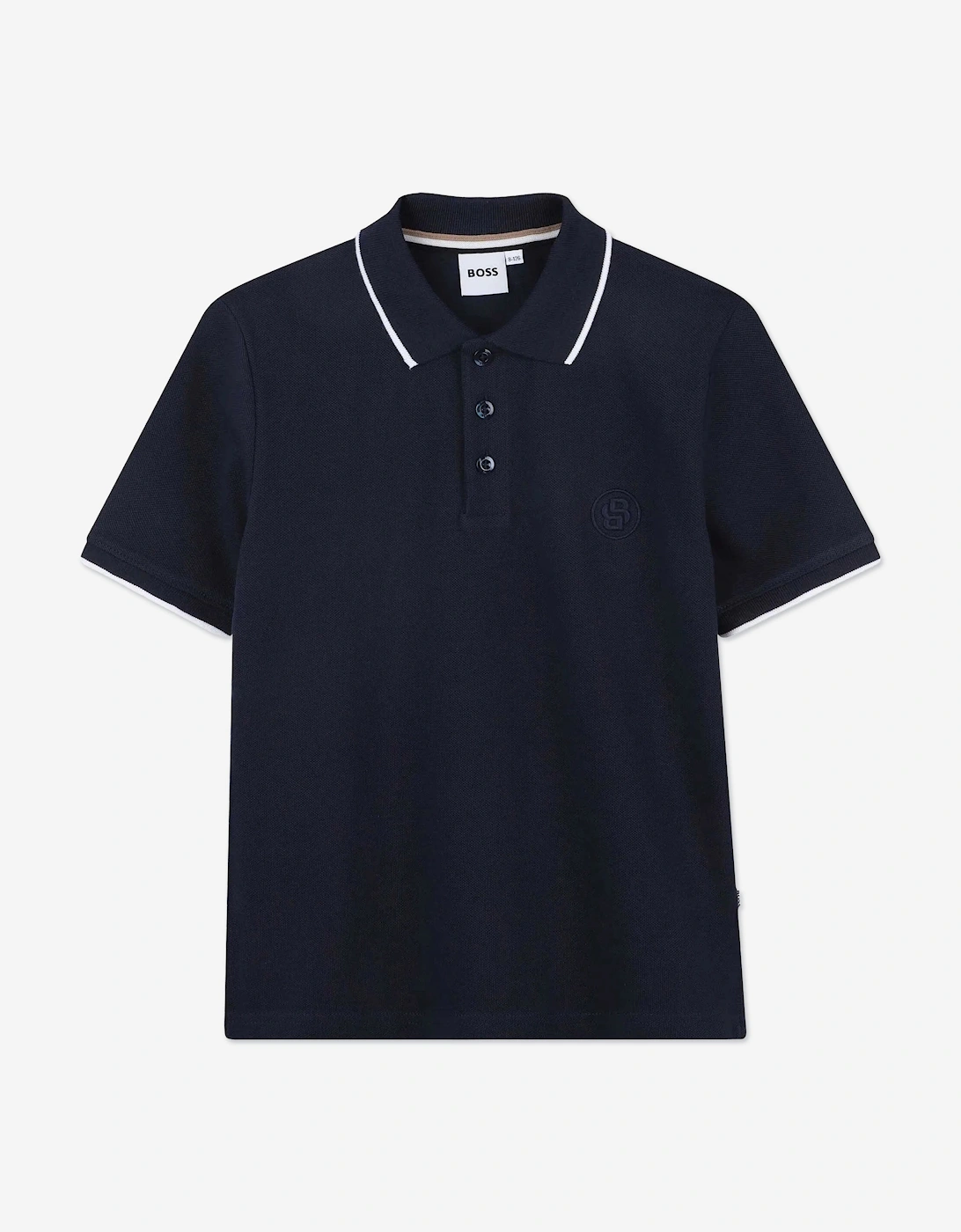 BOSS Boys Double B Polo Shirt in Navy, 5 of 4