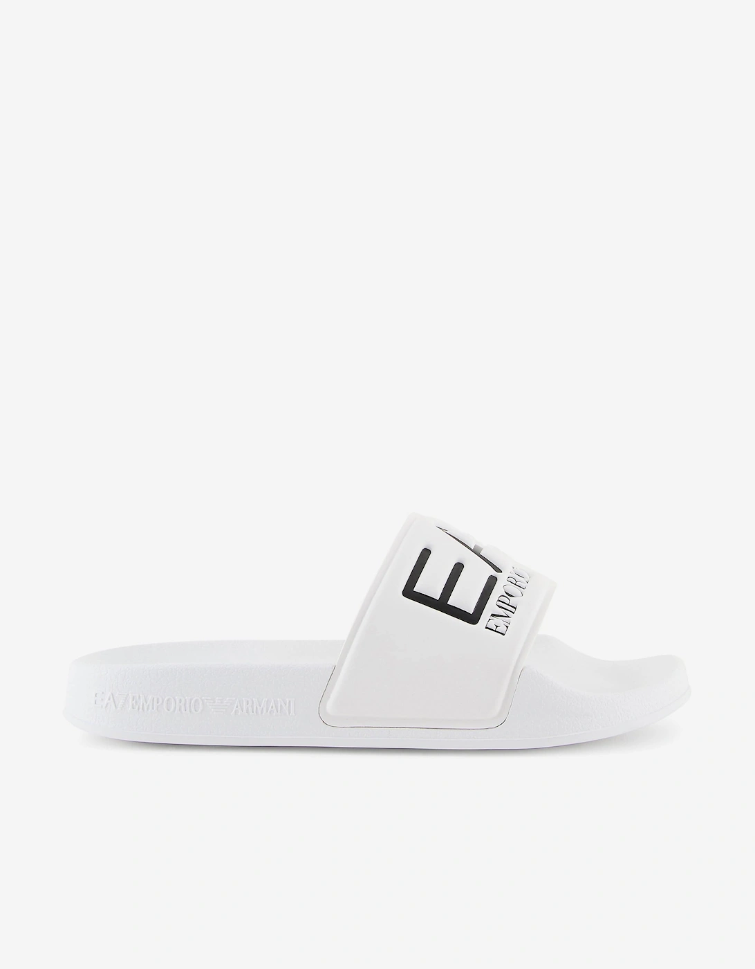 Boy's EA7 Emporio Armani Boys Logo Sliders in White - Size: EU 31 uk 12.5