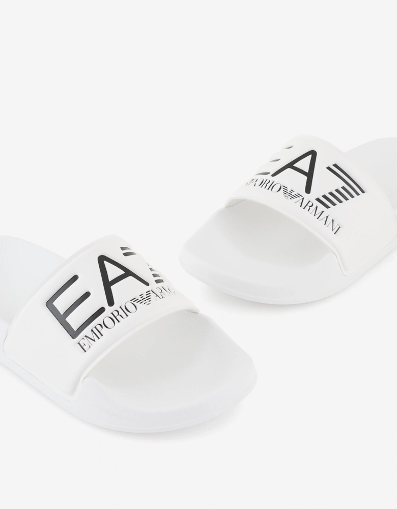 Boys Logo Sliders in White
