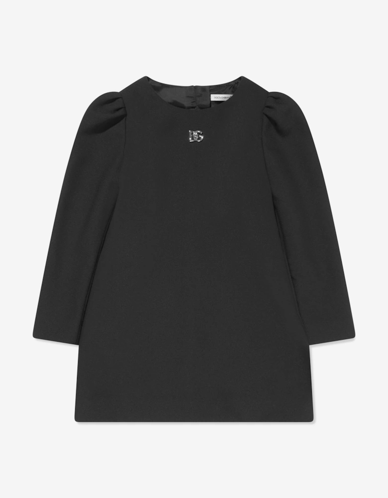 Girls Metal Logo Dress in Black