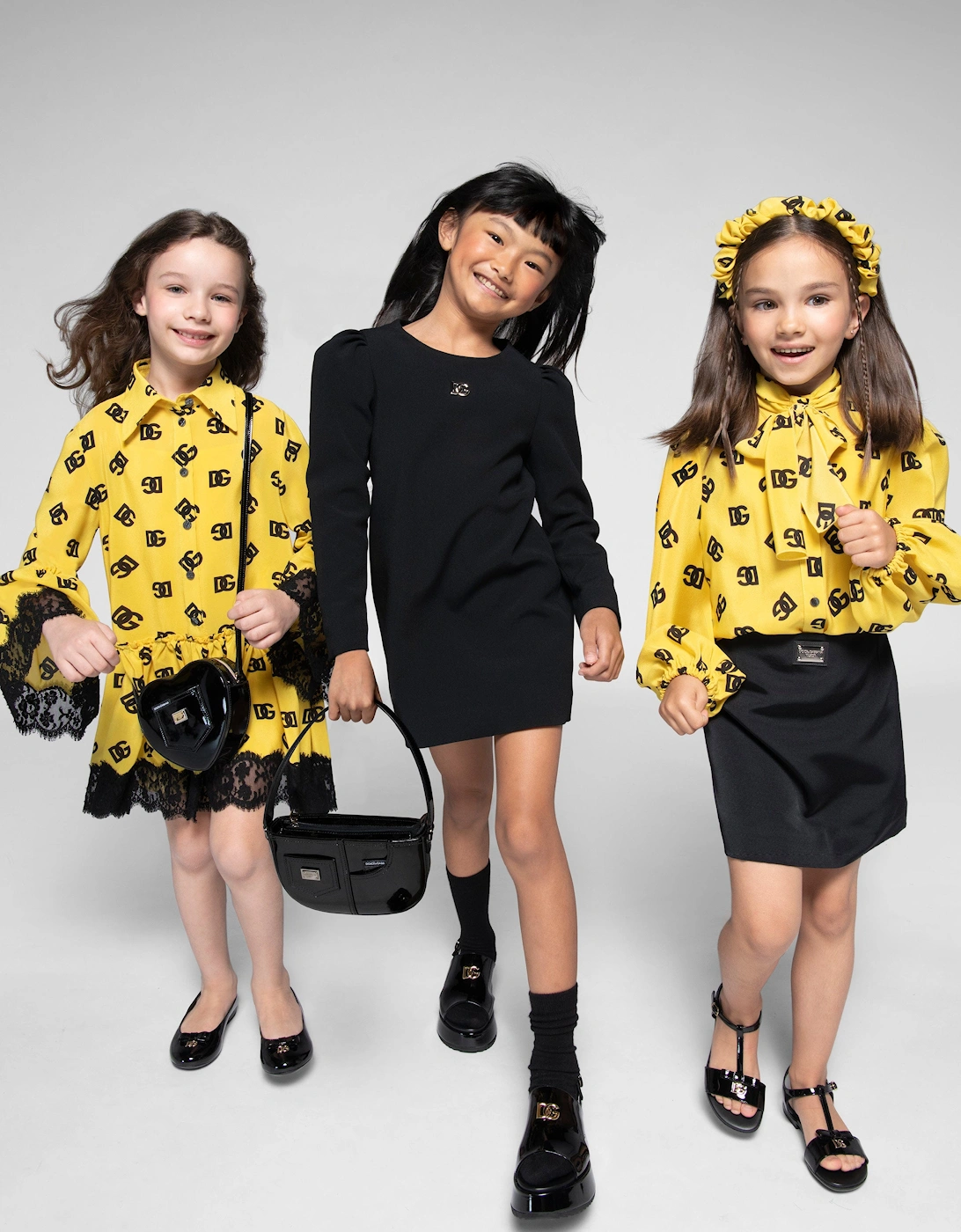 Girls Metal Logo Dress in Black