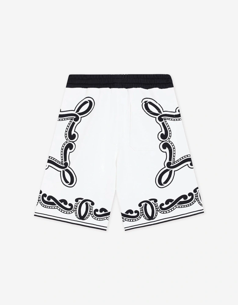 Boys Bandana Print Bermuda Shorts in White