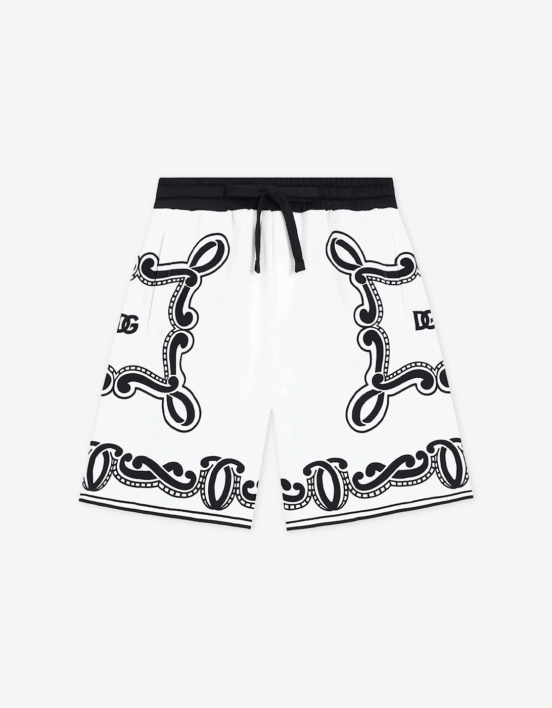 Boys Bandana Print Bermuda Shorts in White, 5 of 4