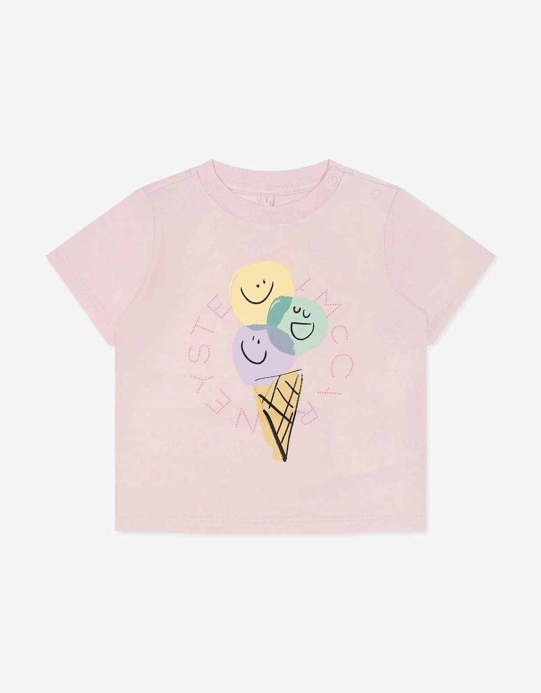 Baby Girls Ice Cream Logo T-Shirt in Pink, 5 of 4