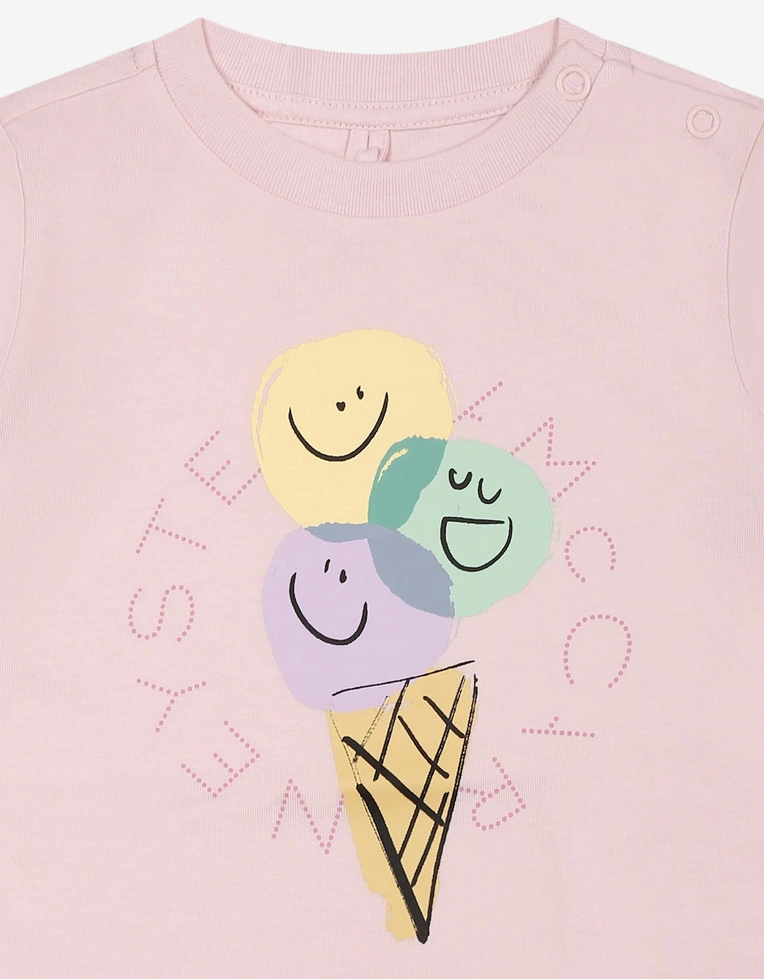 Baby Girls Ice Cream Logo T-Shirt in Pink