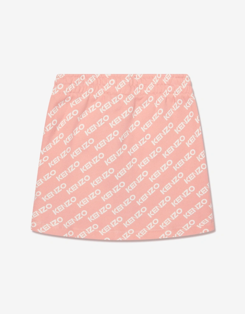 Girls Fleece Logo Skirt in Pink