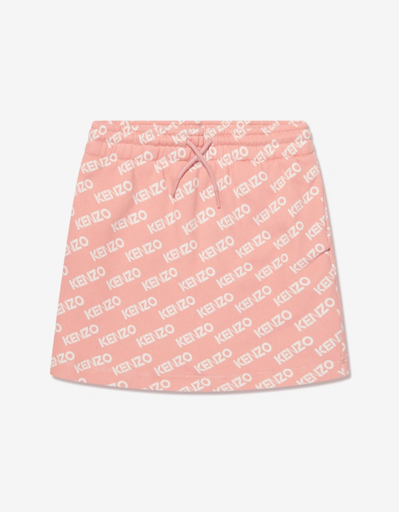 Girls Fleece Logo Skirt in Pink