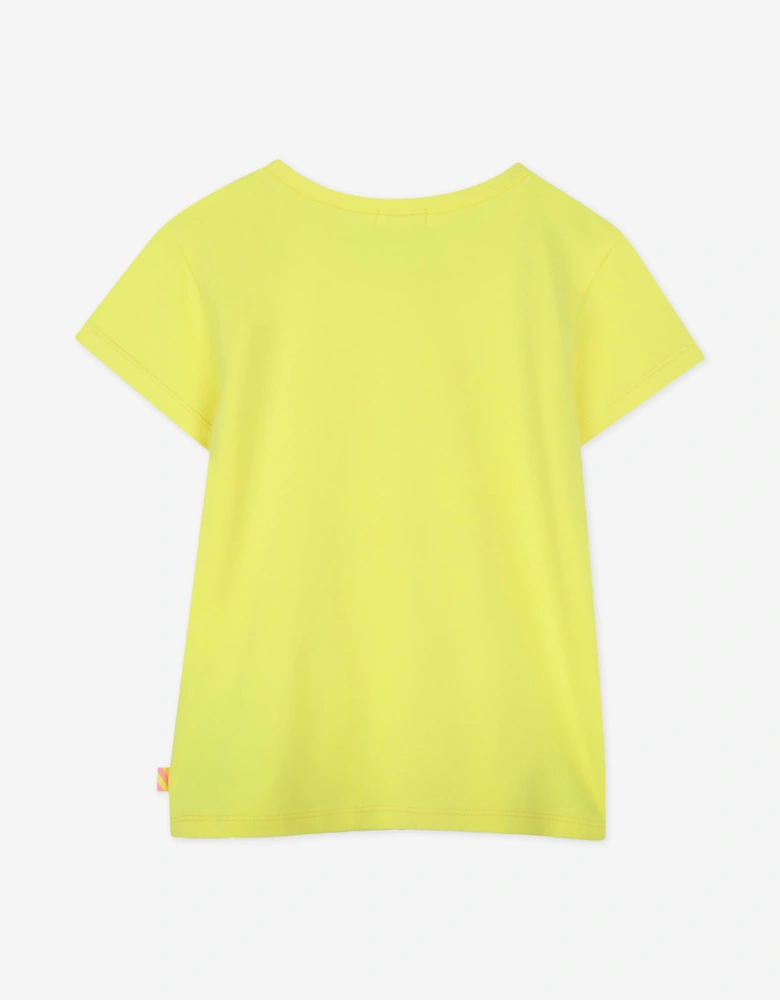 Billieblush Girls Heart Print T-Shirt in Yellow