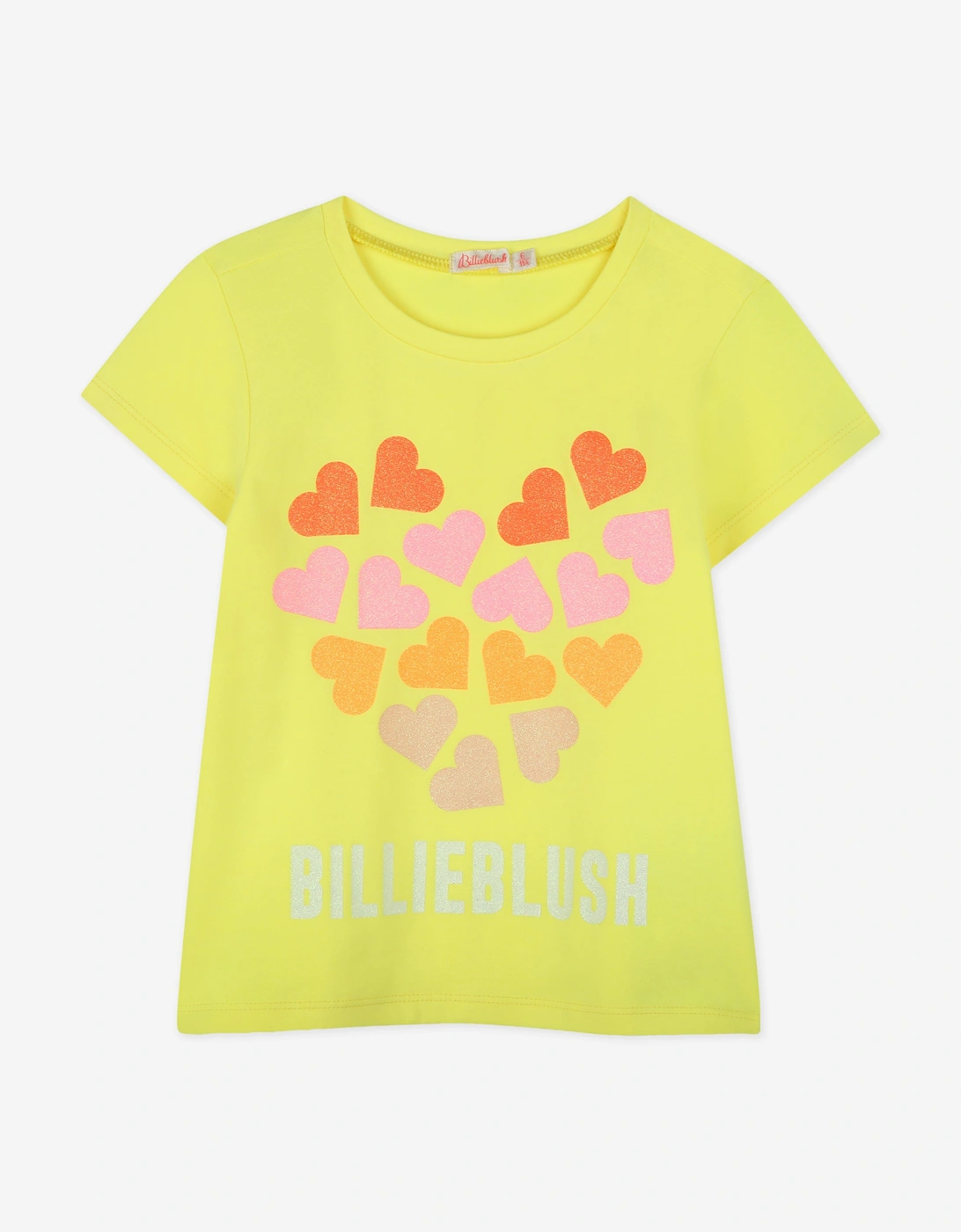 Billieblush Girls Heart Print T-Shirt in Yellow, 5 of 4