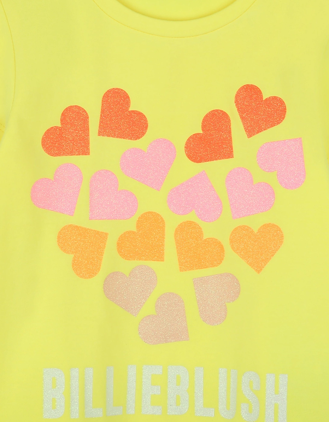 Billieblush Girls Heart Print T-Shirt in Yellow