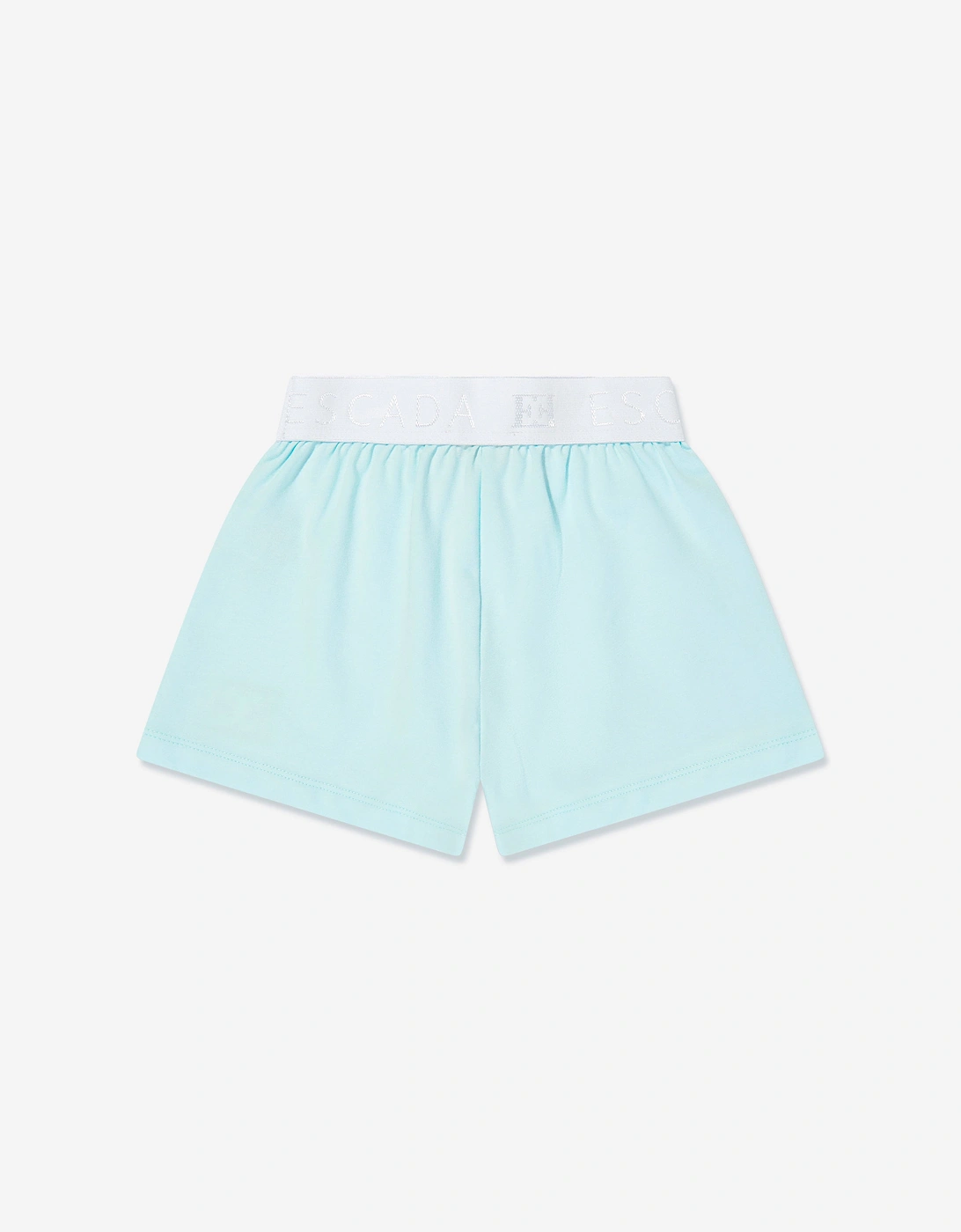 Baby Girls Embroidered Logo Shorts in Blue