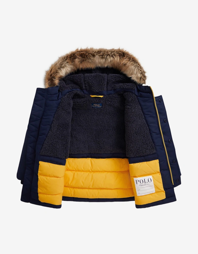 Boys Parka Coat in Navy