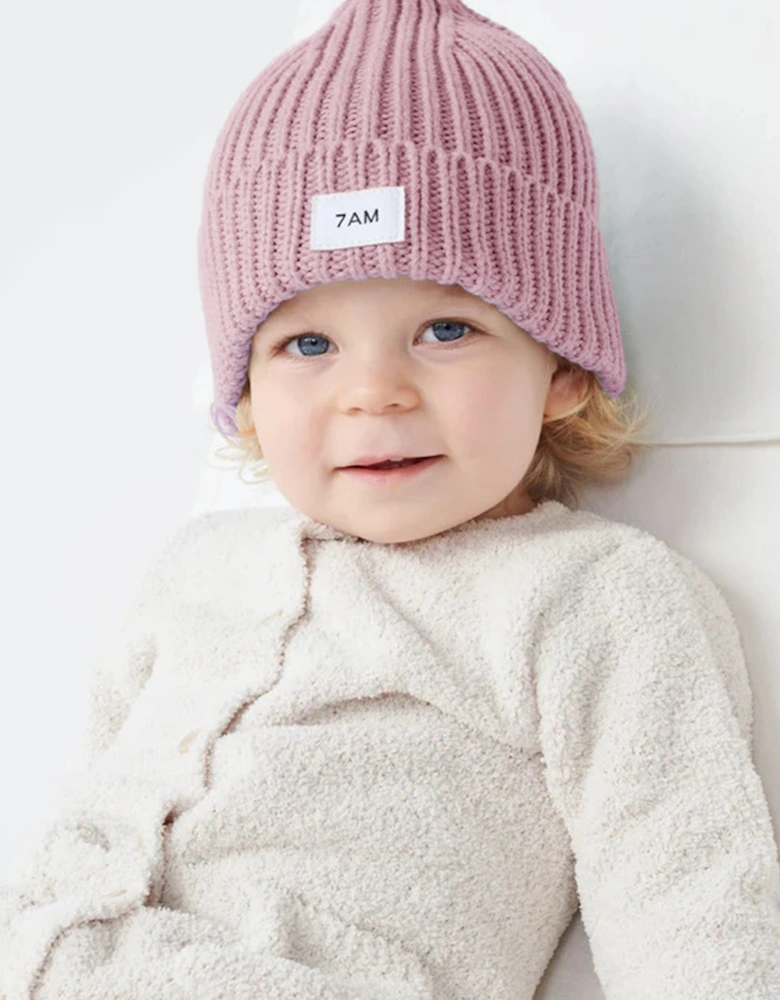 7AM Enfant Baby Girls Chunky Beanie Hat in Pink