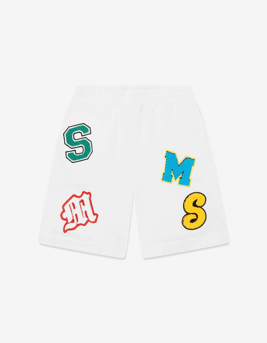 Boys Applique Logo Jersey Shorts in Ivory, 5 of 4