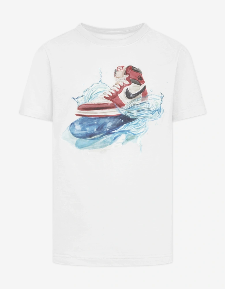 Boys AJ1 Wave T-Shirt in White