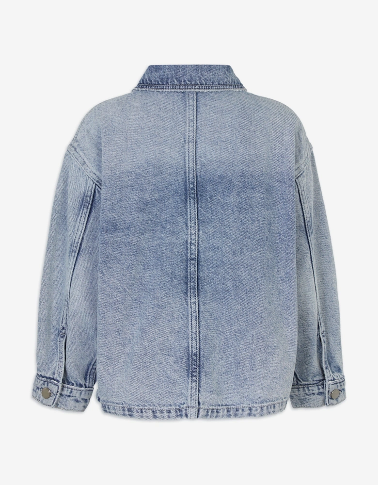 Girls Denim Shirt Jacket in Blue