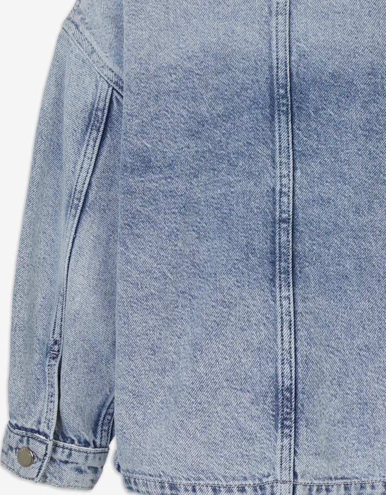Girls Denim Shirt Jacket in Blue