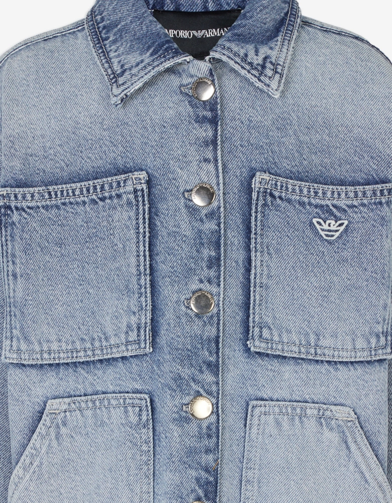 Girls Denim Shirt Jacket in Blue