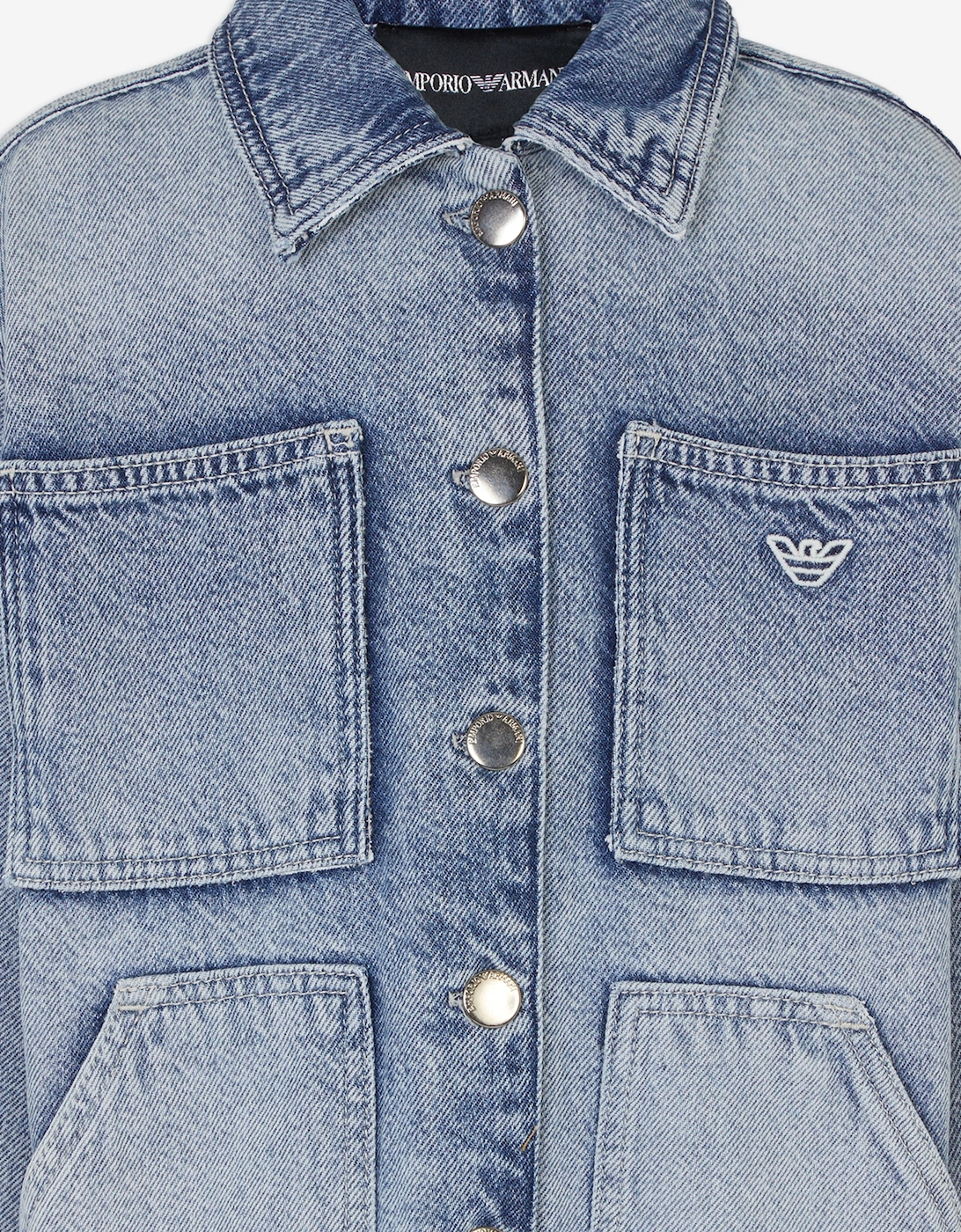 Girls Denim Shirt Jacket in Blue
