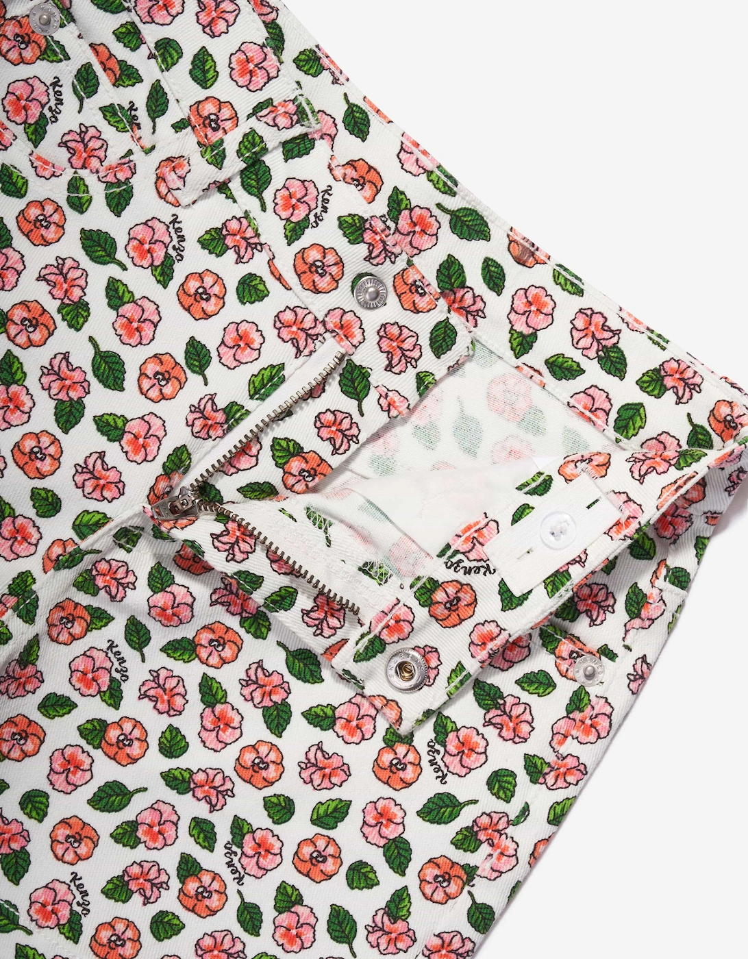 Girls Flower Shorts in Ivory