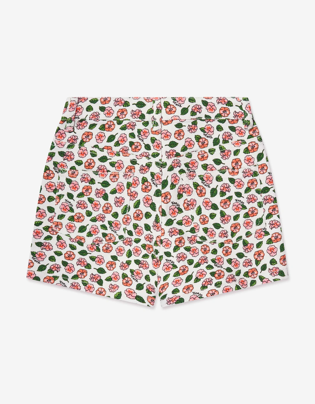 Girls Flower Shorts in Ivory