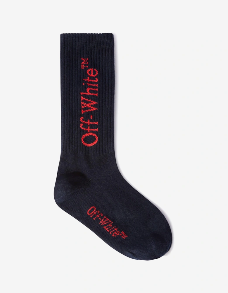 Kids Bookish Logo Socks in Navy