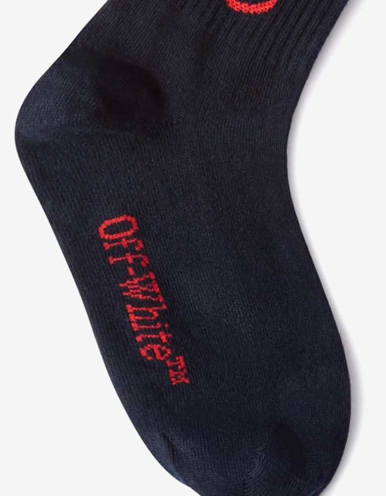 Kids Bookish Logo Socks in Navy