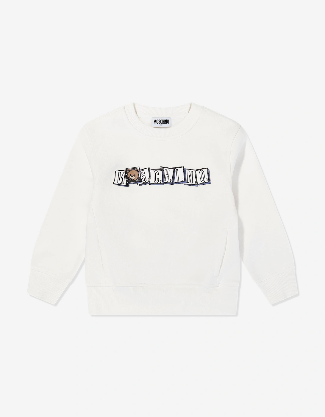 Kids Bear Logo Sweatshirt in Ivory, 5 of 4