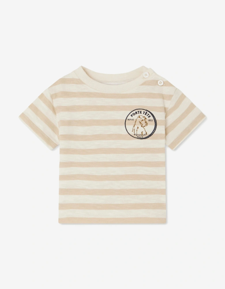 Baby Boys Striped Gaye T-Shirt in Beige