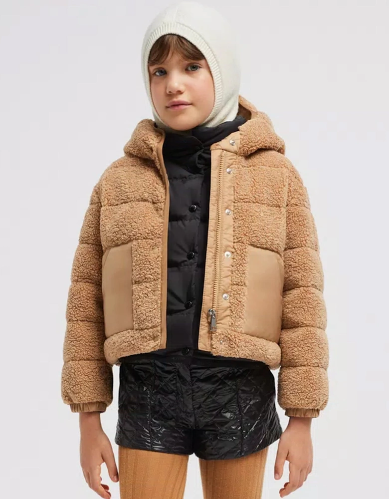 Enfant Girls Down Teddy Fleece Audrieu Jacket in Beige