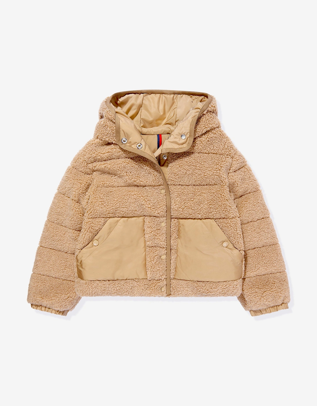 Enfant Girls Down Teddy Fleece Audrieu Jacket in Beige