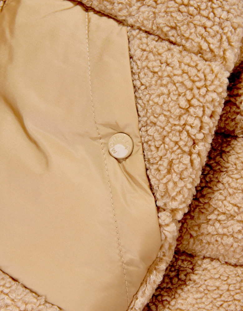 Enfant Girls Down Teddy Fleece Audrieu Jacket in Beige