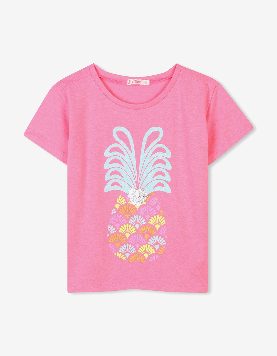 Billieblush Girls Pineapple T-Shirt in Pink, 5 of 4