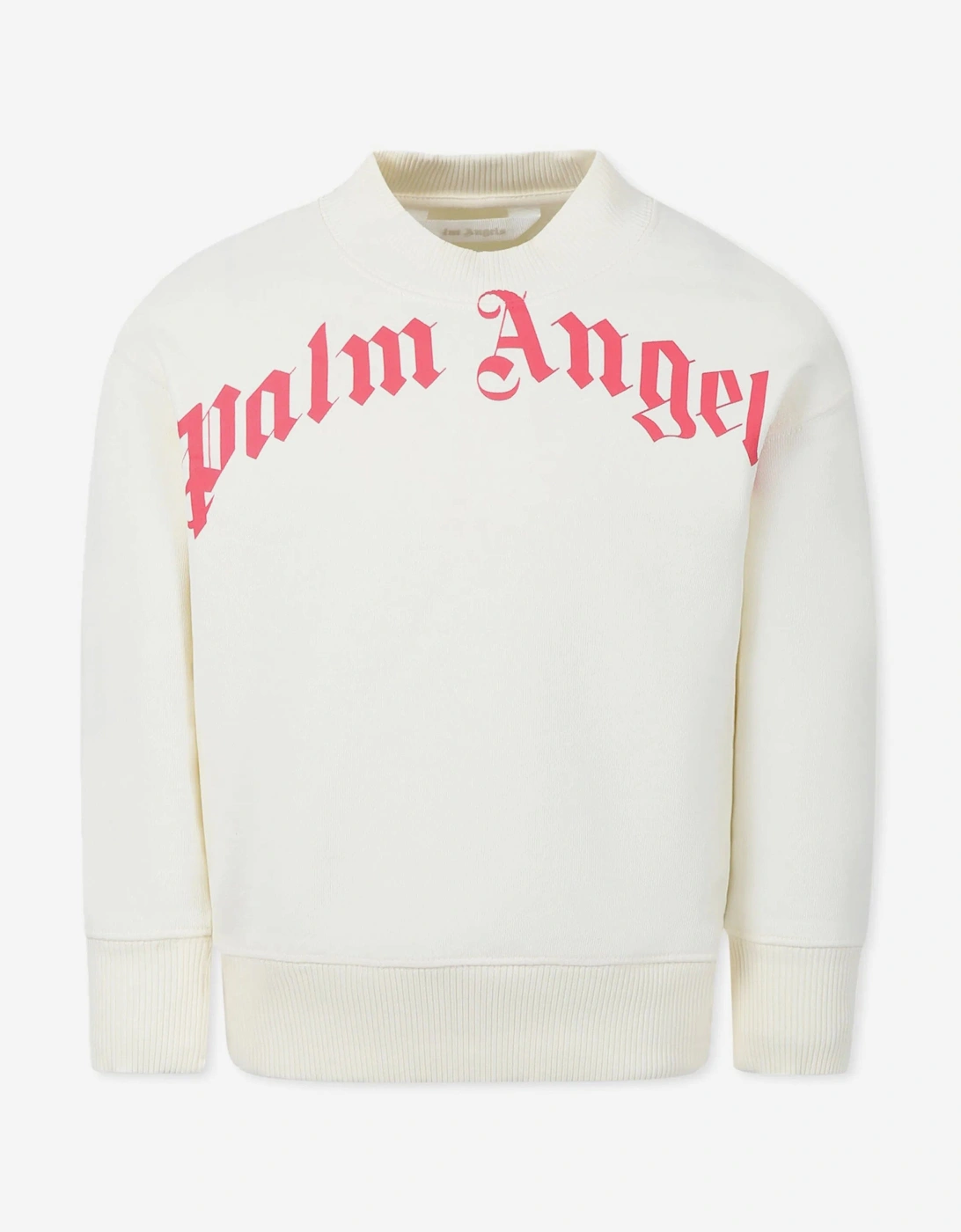 Girls Classic Curved Logo Sweatshirt in Ivory, 5 of 4