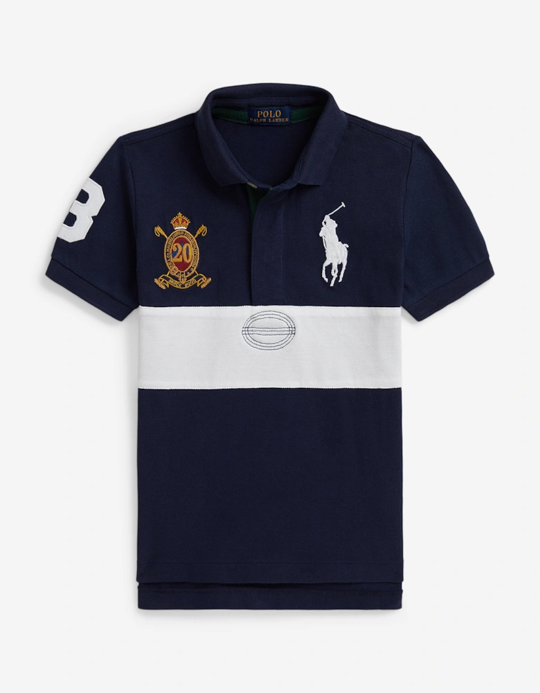 Boys Logo Polo Shirt in Navy