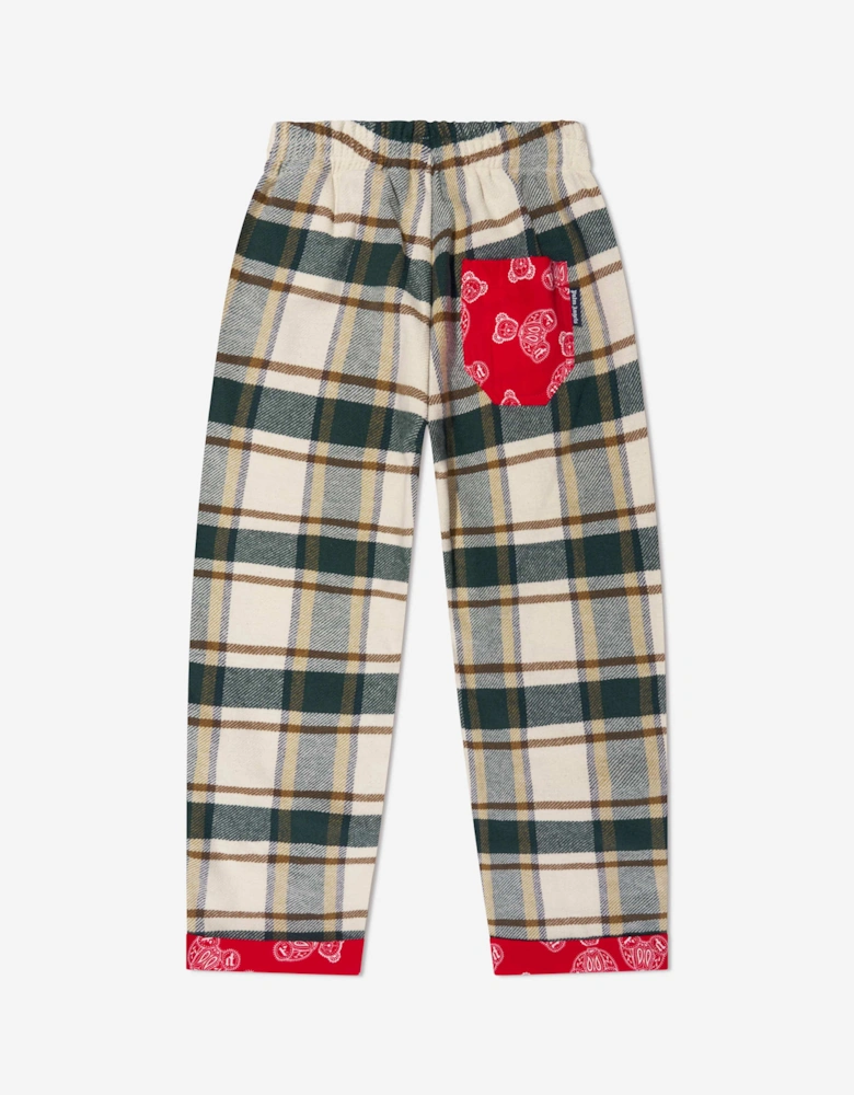 Boys Check Bears Paisley Trousers in Green