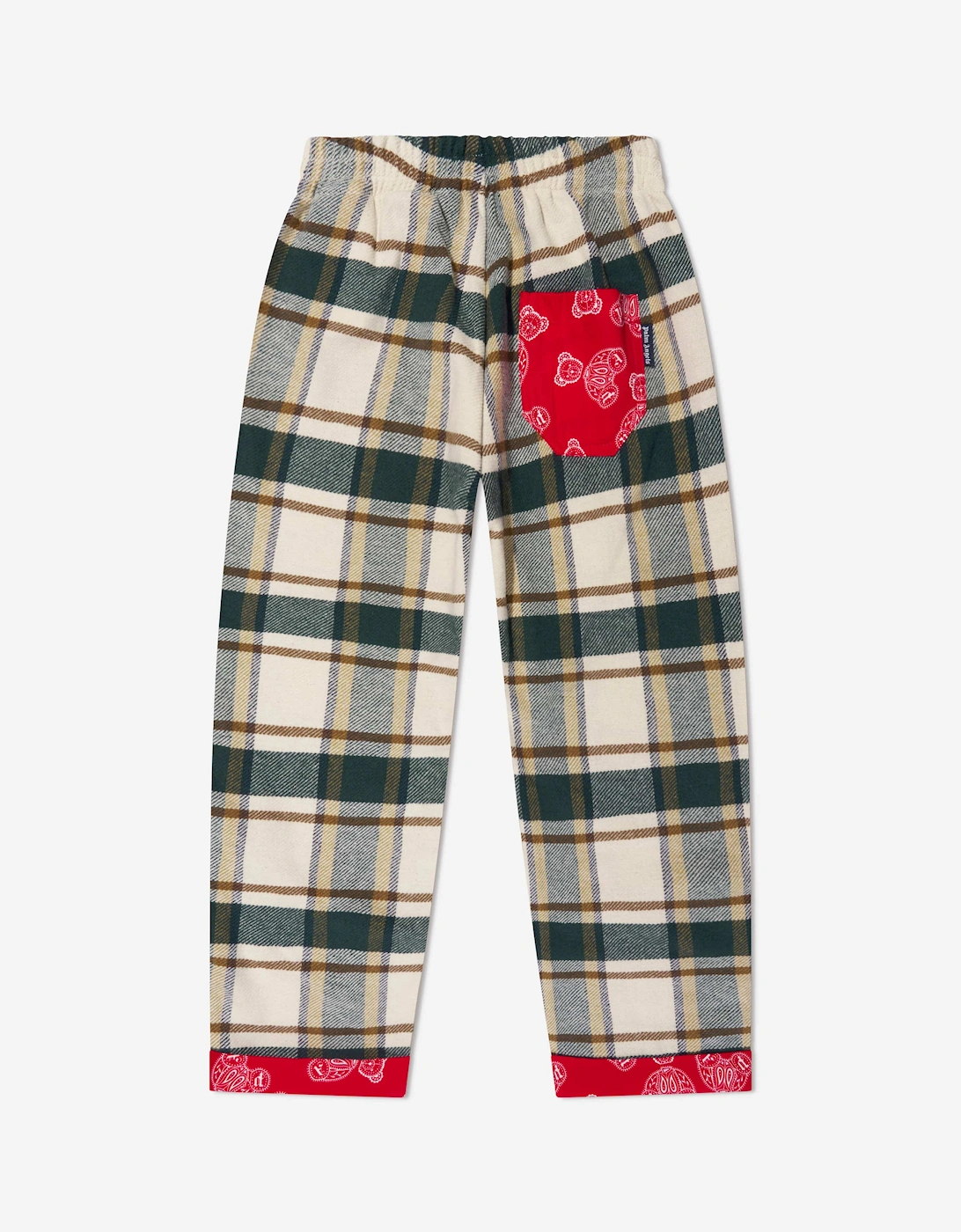 Boys Check Bears Paisley Trousers in Green