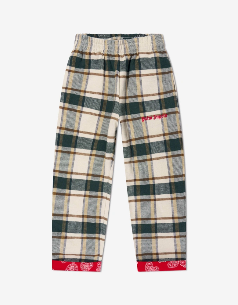 Boys Check Bears Paisley Trousers in Green