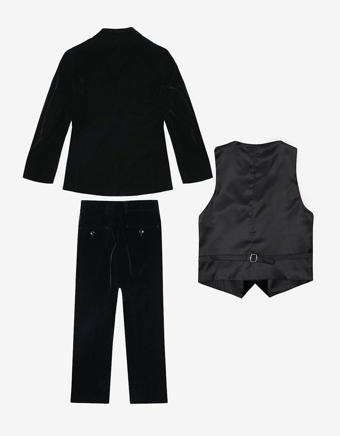Romano Boys Velvet 3 Piece Suit in Black