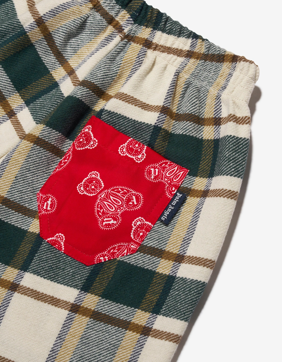 Boys Check Bears Paisley Trousers in Green