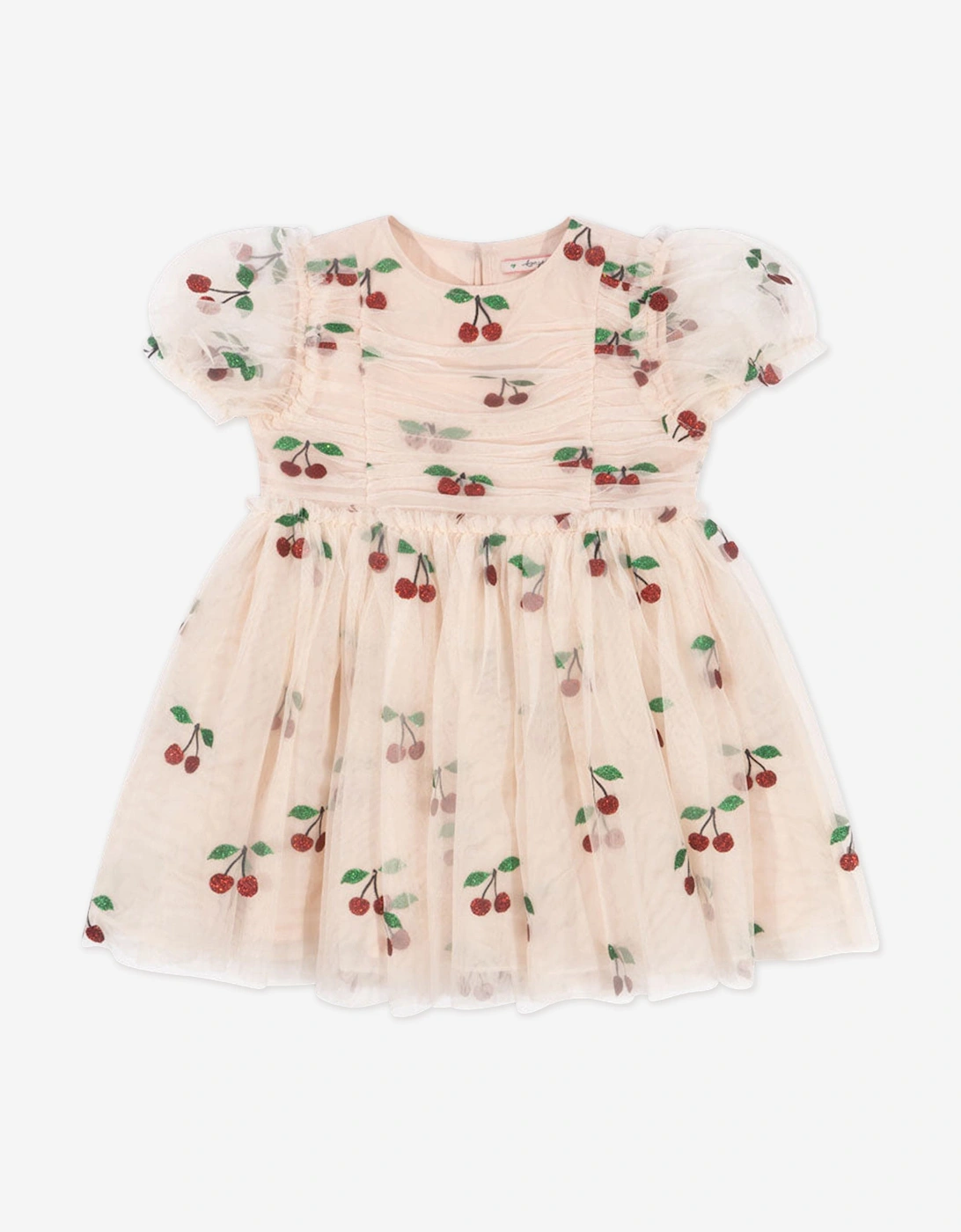 Girls Tullie Cherry Dress in Ivory, 5 of 4