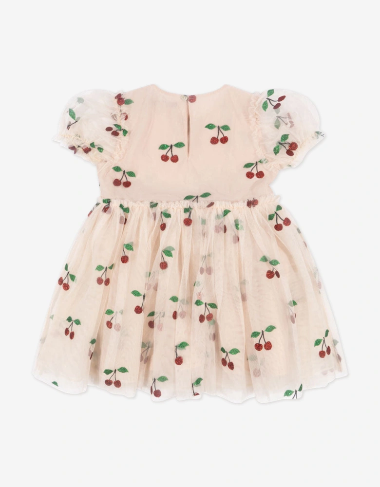 Girls Tullie Cherry Dress in Ivory