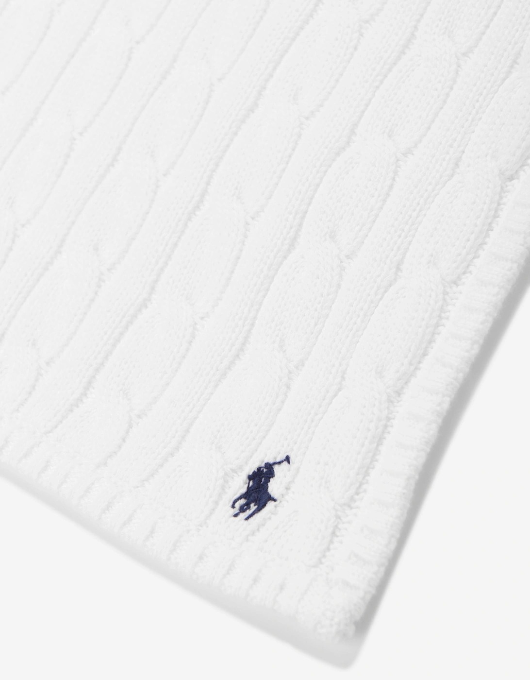 Baby Cable Knit Blanket in White (130cm x 180cm)