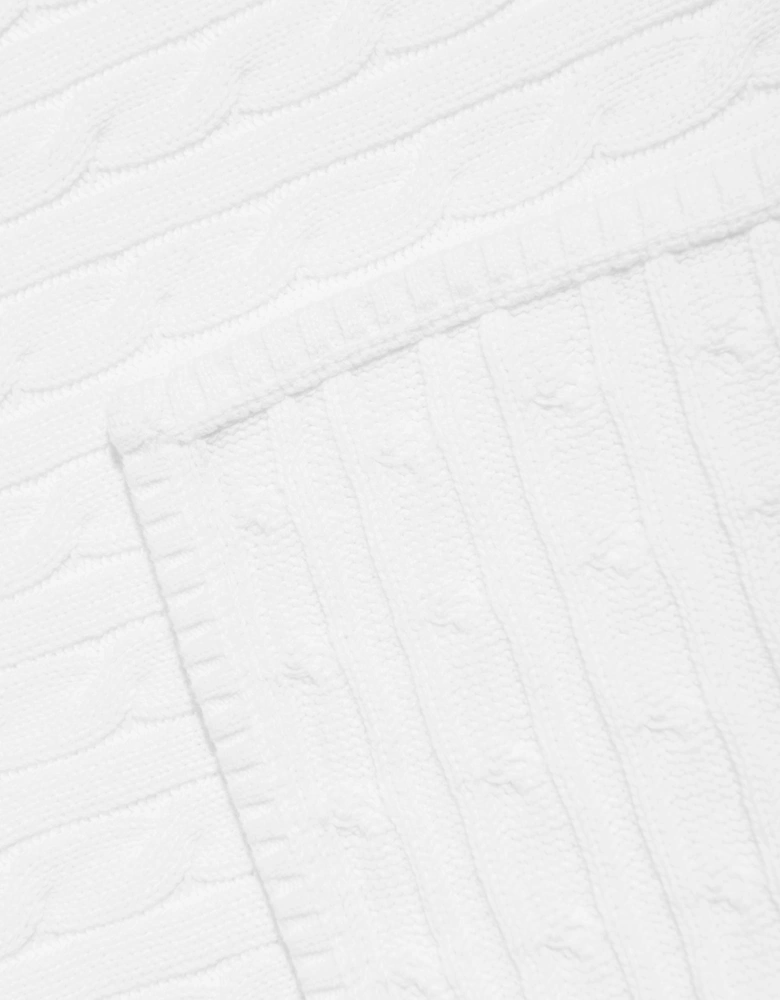 Baby Cable Knit Blanket in White (130cm x 180cm)