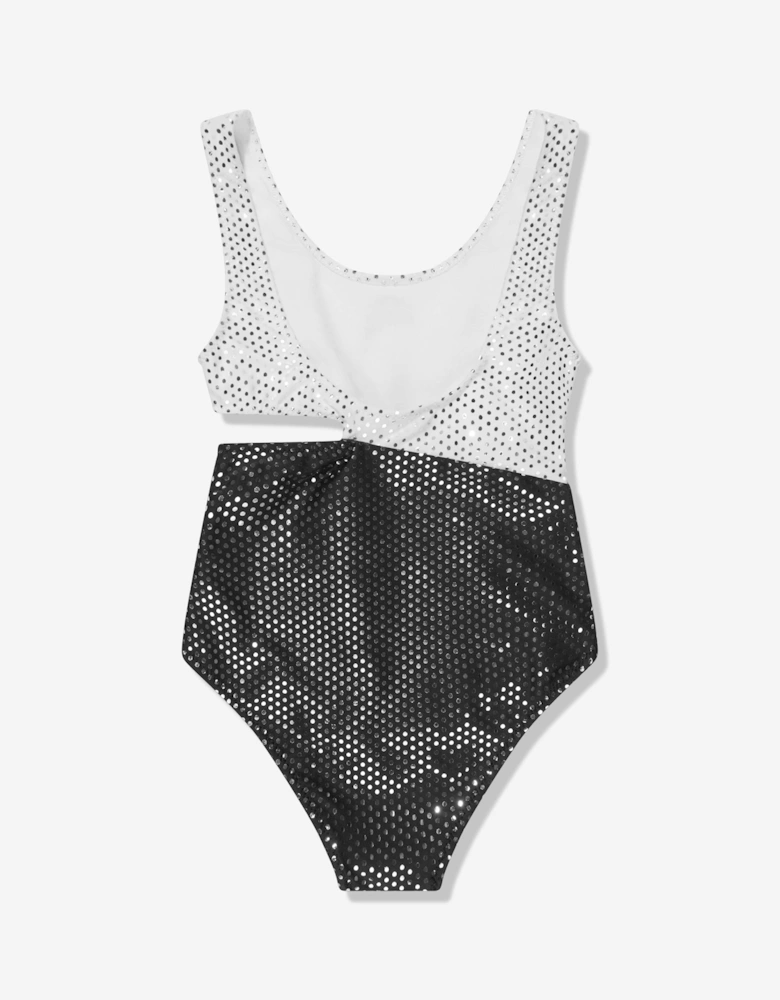 Girls Logo Swimsuit in White