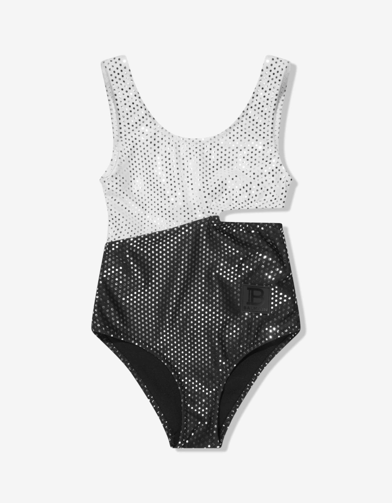 Girls Logo Swimsuit in White