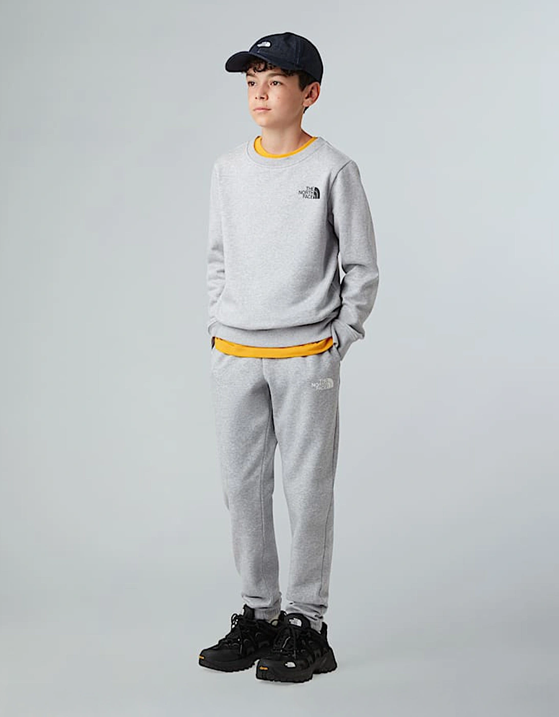 Kids Regular Tapered Joggers in Grey