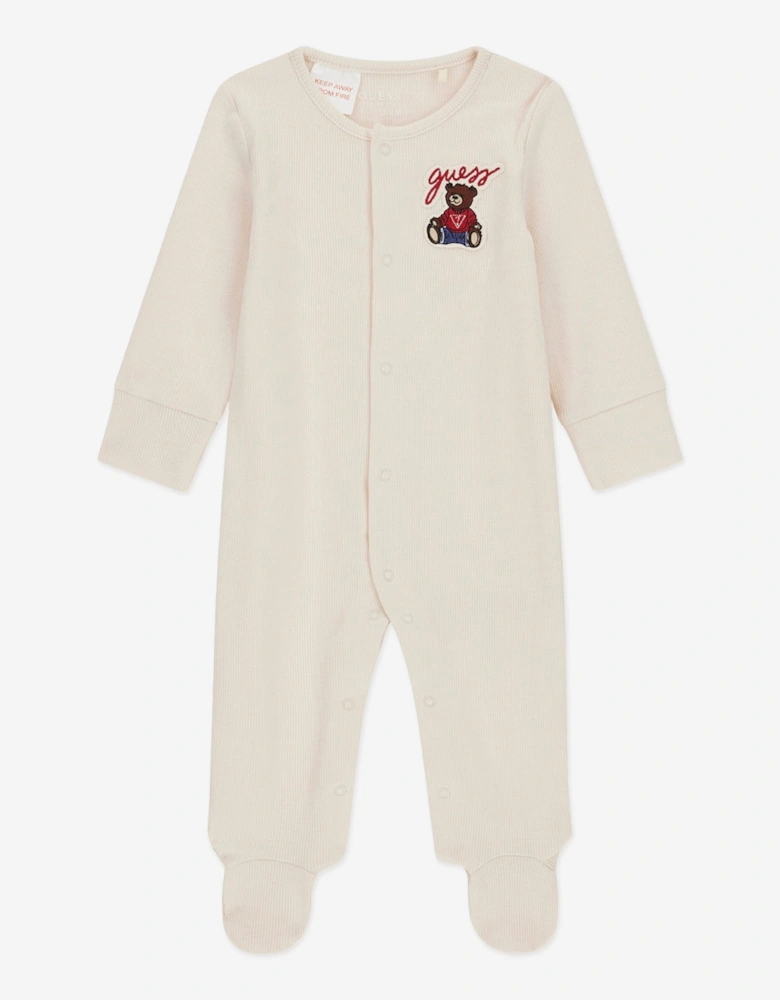 Baby Teddy Bear Babygrow Set in Beige